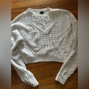 White Cable Knit Sweater